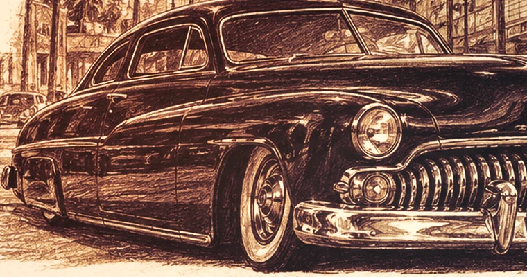 Airbrushed automotive-themed illustration for maintenance